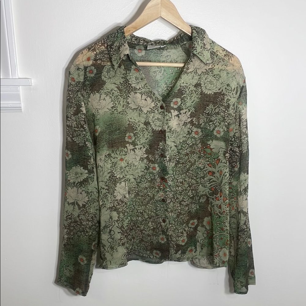Floral Green Blouse